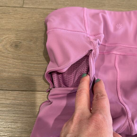 ATHLETA Violet Blush Mesh Contender High Rise Active Gym Yoga Running Capri XS - Picture 11 of 11